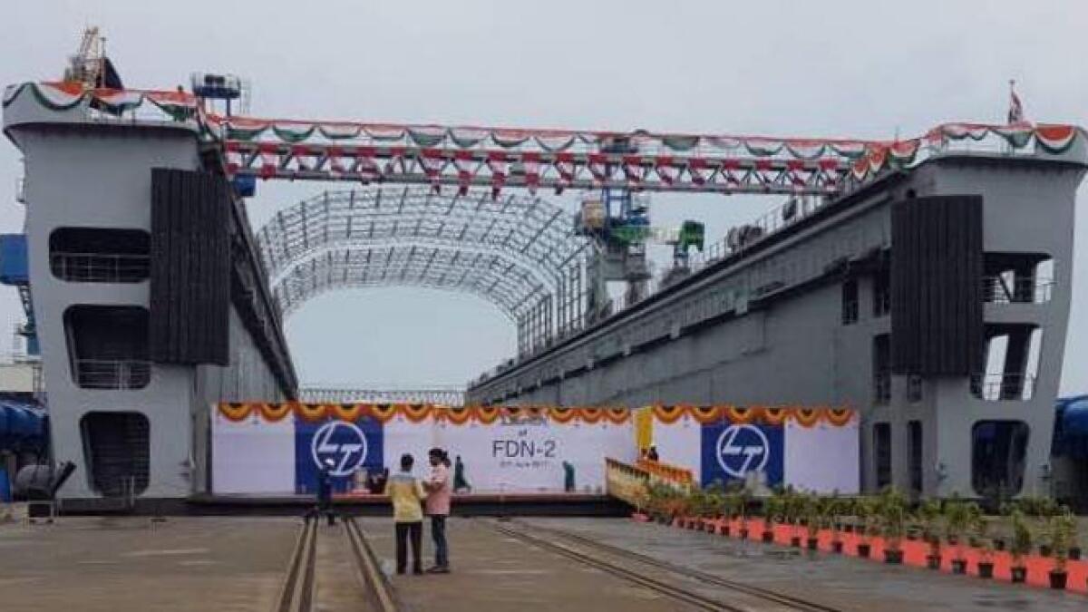 First Made in India floating dock for Navy launched