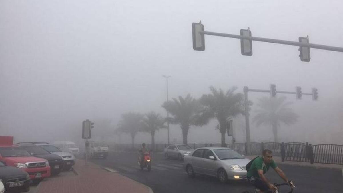 Temperature, drops, 9.5°C, UAE, fog, blankets areas, 