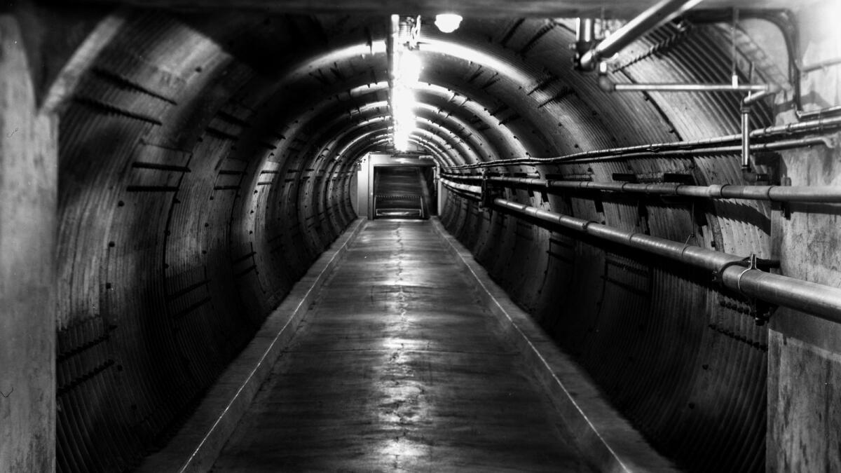 A 387-foot long blast tunnel leading to the continuity-of-government bunker built in the 1960s by the Canadian government outside Ottawa. Amid renewed tensions with Russia, tourists are flocking to this decommissioned nuclear fallout shelter, now operated as a museum and known somewhat mockingly as the Diefenbunker after the prime minister who commissioned it. (Ian Austen/The New York Times)