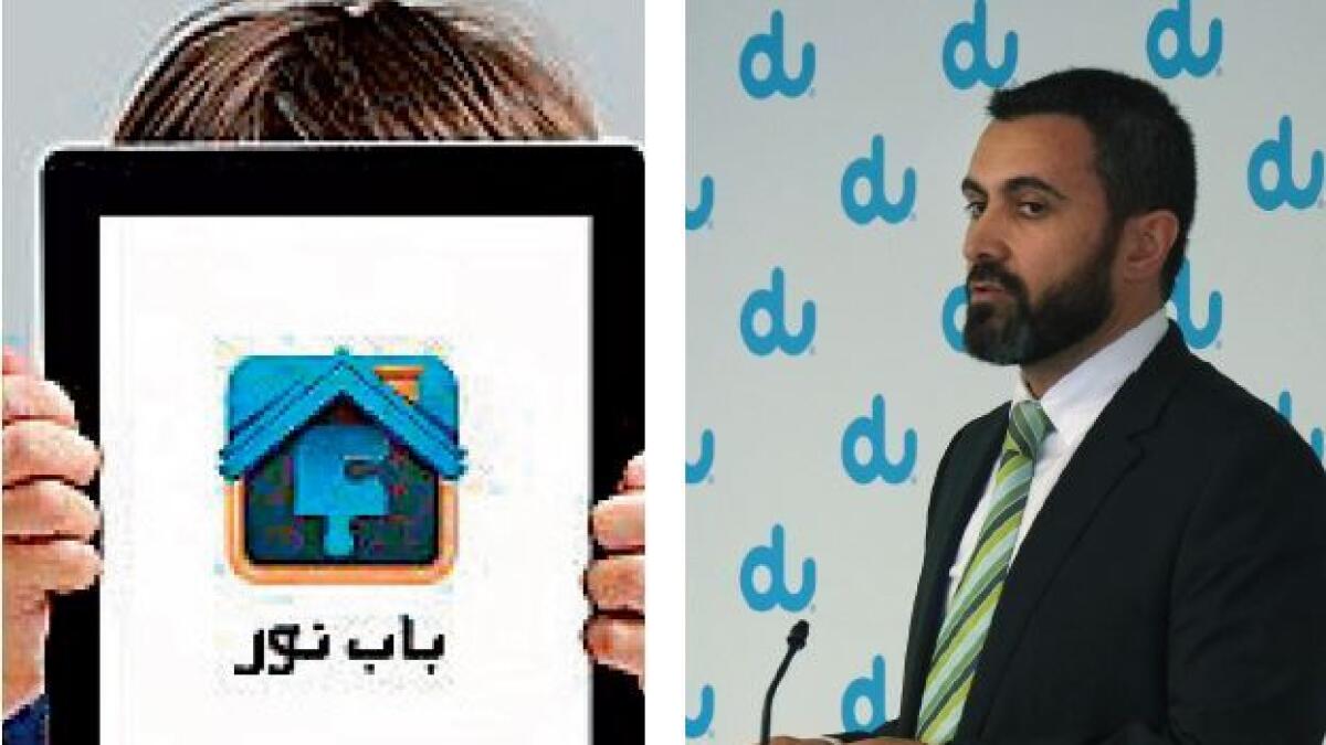 The app is aimed at helping children with special needs express themselves (left), BabNoor is the first Arabic cloud-based tablet application says, Shadi Al Hasan 