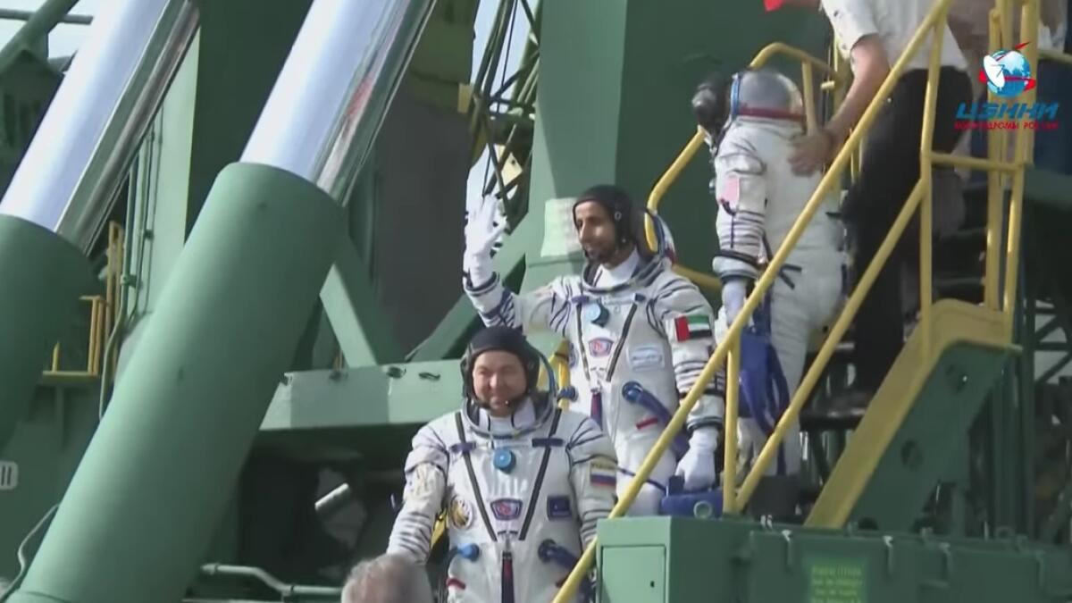 Hazzaa AlMansoori, Roscosmos, International Space Station, ISS, Baikonur, Kazakhstan, Oleg Skripochka, Jessica Meir