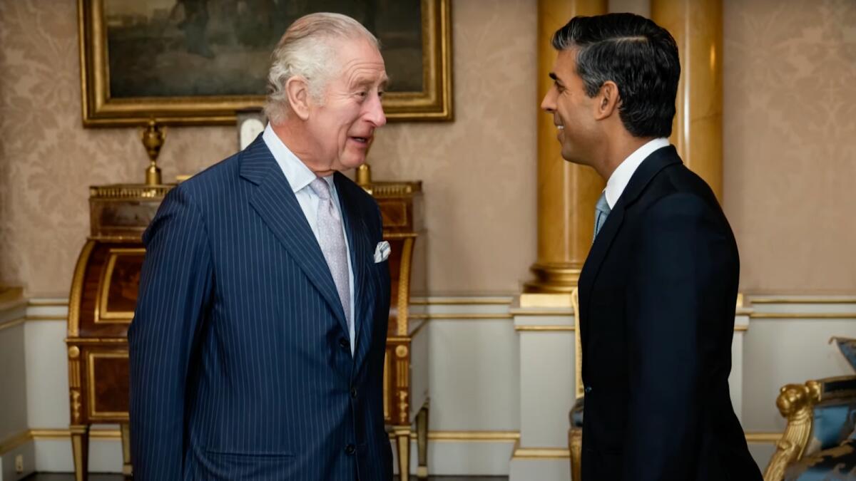 King Charles receives Rishi Sunak at Buckingham Palace. — Courtesy: Twitter