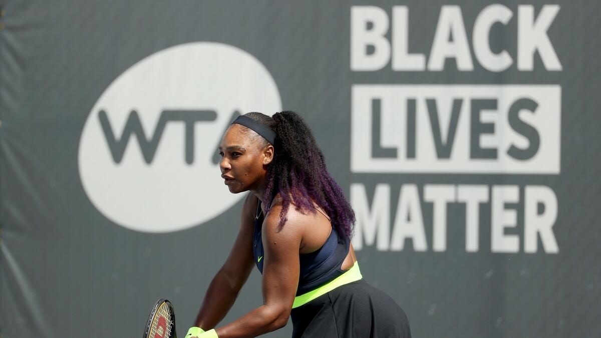 Serena Williams serves during her match against Bernarda Pera at the Top Seed Open on Tuesday. (AFP)