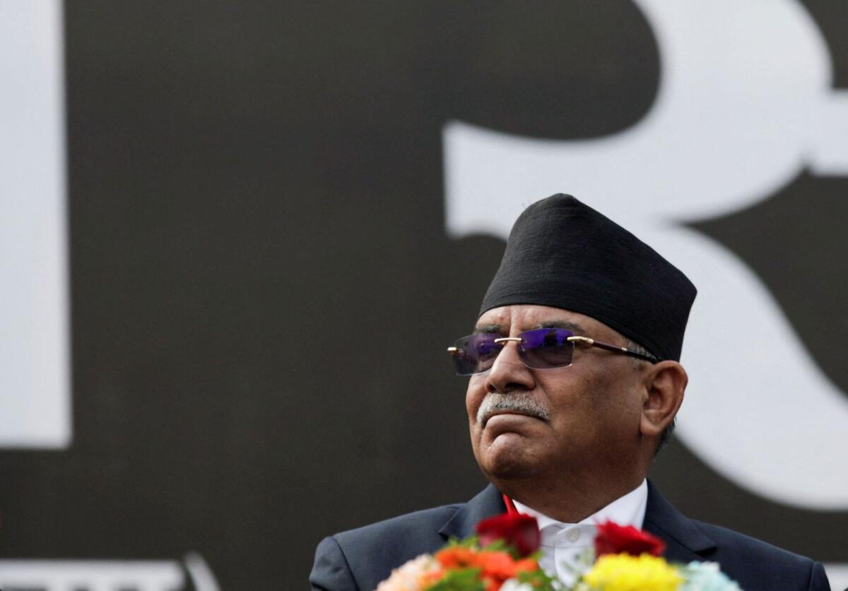 Pushpa Kamal Dahal has support of more than half the members of the newly elected House of Representatives, the lower house of Parliament.  — Reuters file