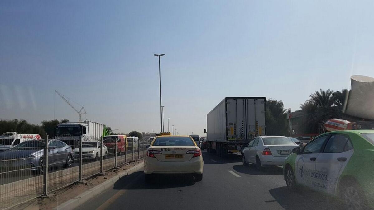 Traffic jams block roads across Dubai