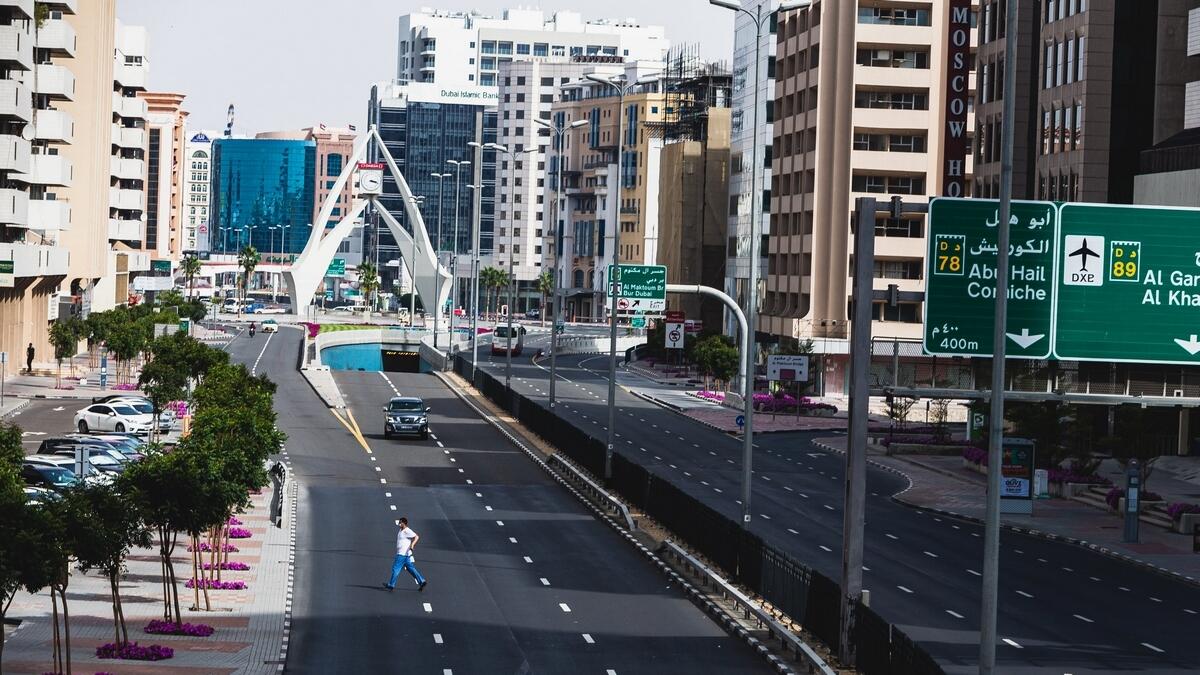 An empty Deira Clocktower roundabout as residents stayed home in UAE's fight against Covdi19 in Dubai on March 27, 2020. (Photo by Neeraj Murali/ Khaleej Times)