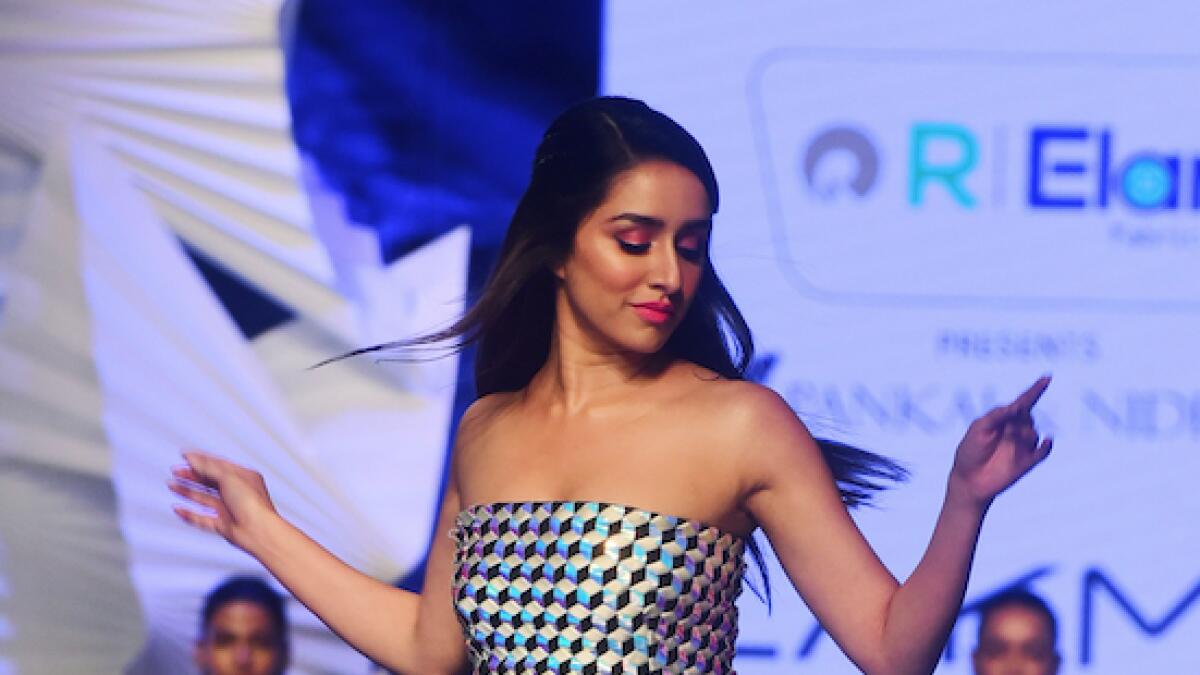 Shraddha Kapoor closed the show with a bang for Pankaj and Nidhi at Lakme Fashion Week in an off shoulder number which had the effect of a basket weave.