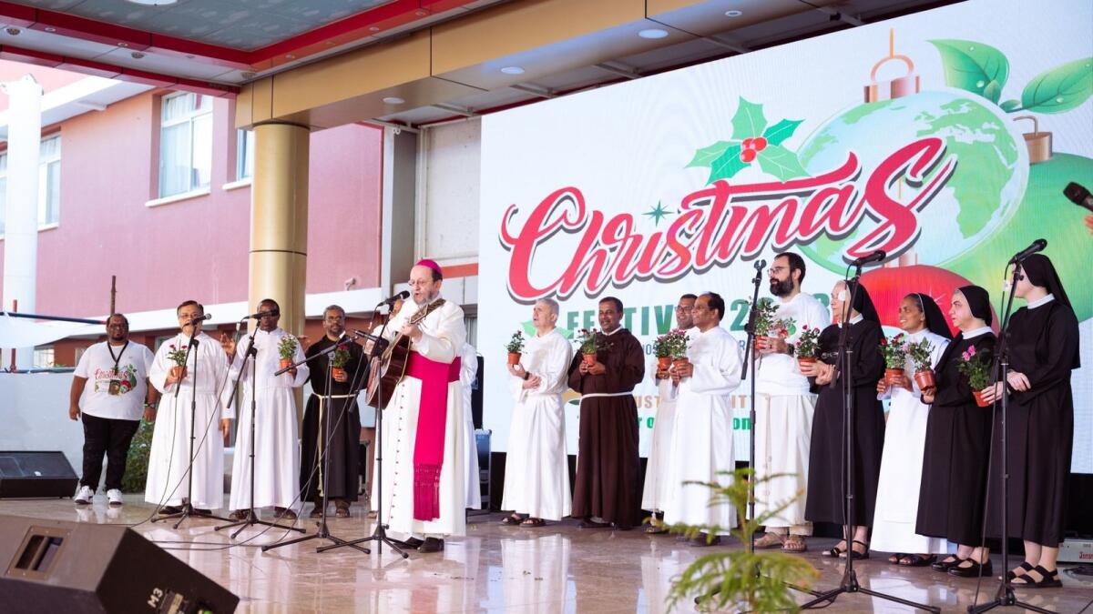 Bishop Paolo Martinelli leads Christmas activities at St Joseph’s Cathedral Abu Dhabi. Photo: Supplied