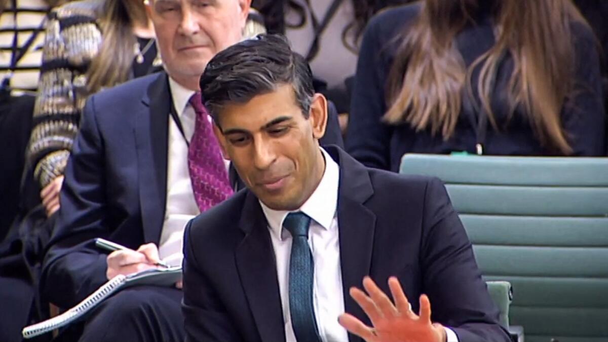 Britain's Prime Minister Rishi Sunak attending questions by members of the Parliament of the Liaison Committee in London. — AFP file