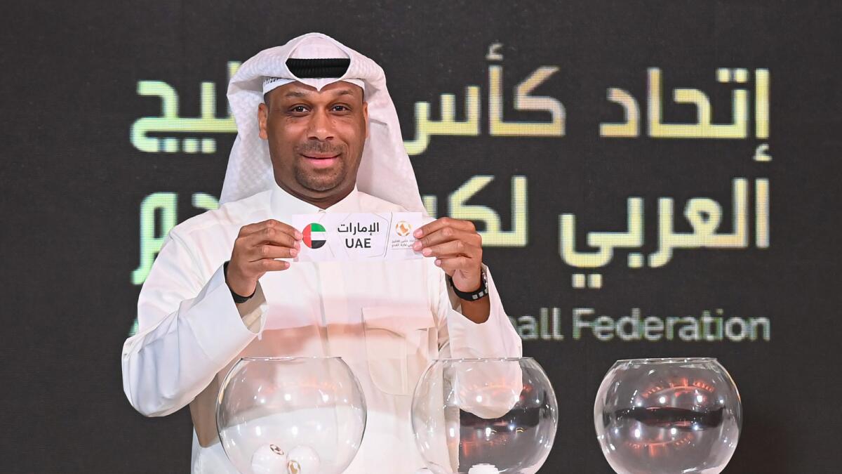 The draw for the 2023 Gulf Cup was held in Basra, Iraq. — UAE FA Twitter
