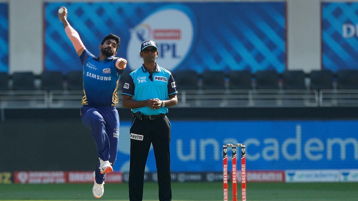 Jasprit Bumrah of Mumbai Indians bowls during the match against Delhi Capitals. (IPL)