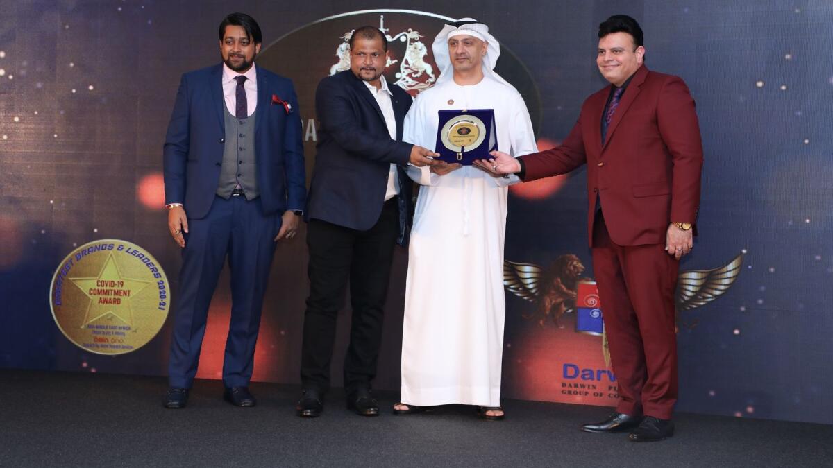Abdulla Al Nuaimi, Chief Executive officer of Dubai National Insurance at the award ceremony.