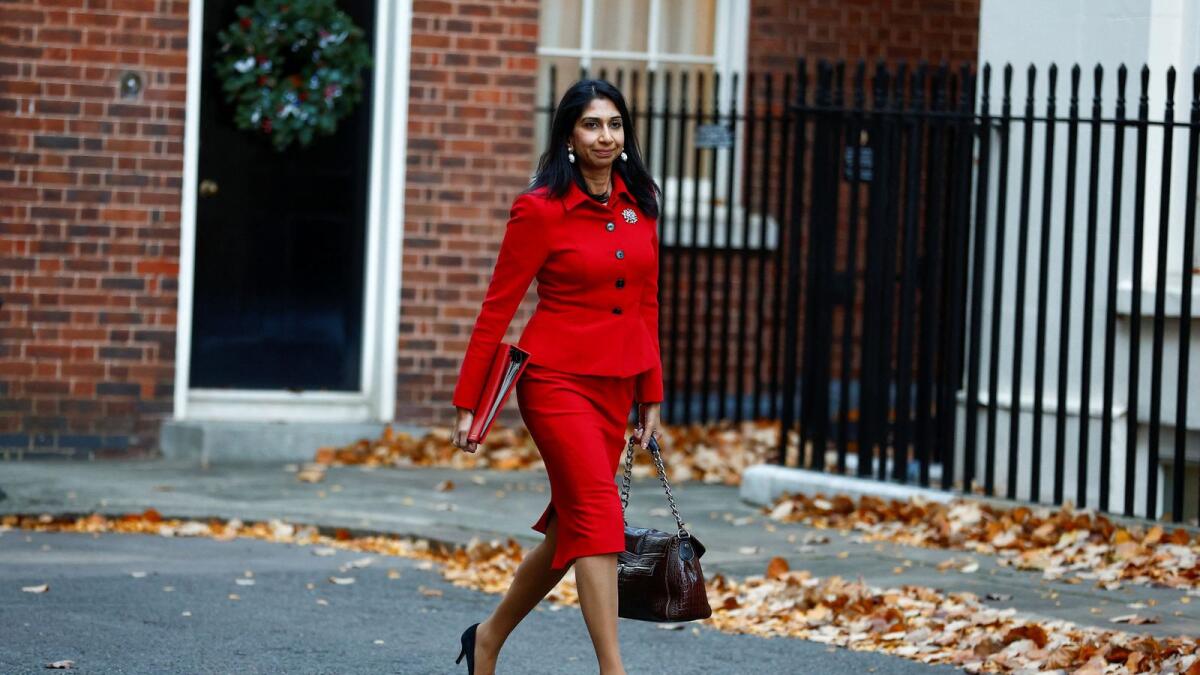 British Home Secretary Suella Braverman in London.  — Reuters file