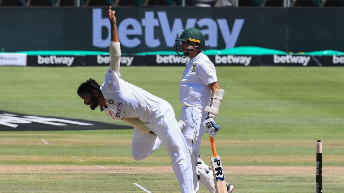 India's Jasprit Bumrah bowls against South Africa at the Newlands Stadium in Cape Town on Wednesday. — AFP