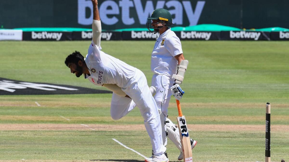 India's Jasprit Bumrah bowls against South Africa at the Newlands Stadium in Cape Town on Wednesday. — AFP