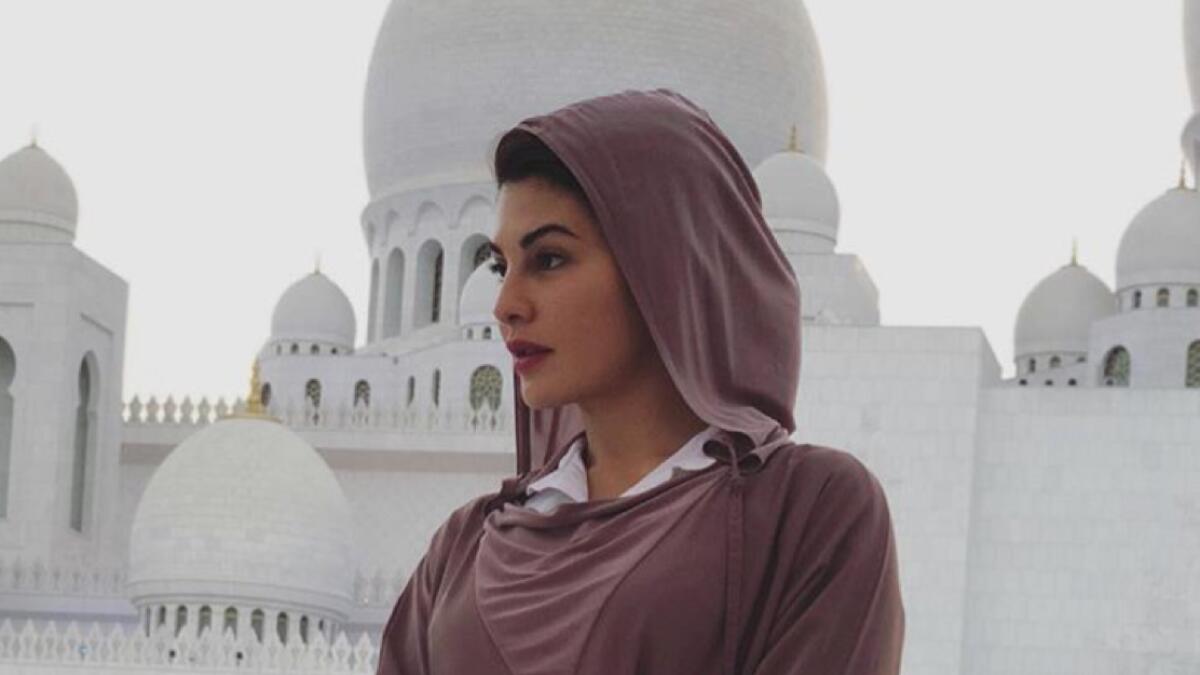 Bollywood actress Jacqueline Fernandez visits Sheikh Zayed Grand Mosque in Abu Dhabi