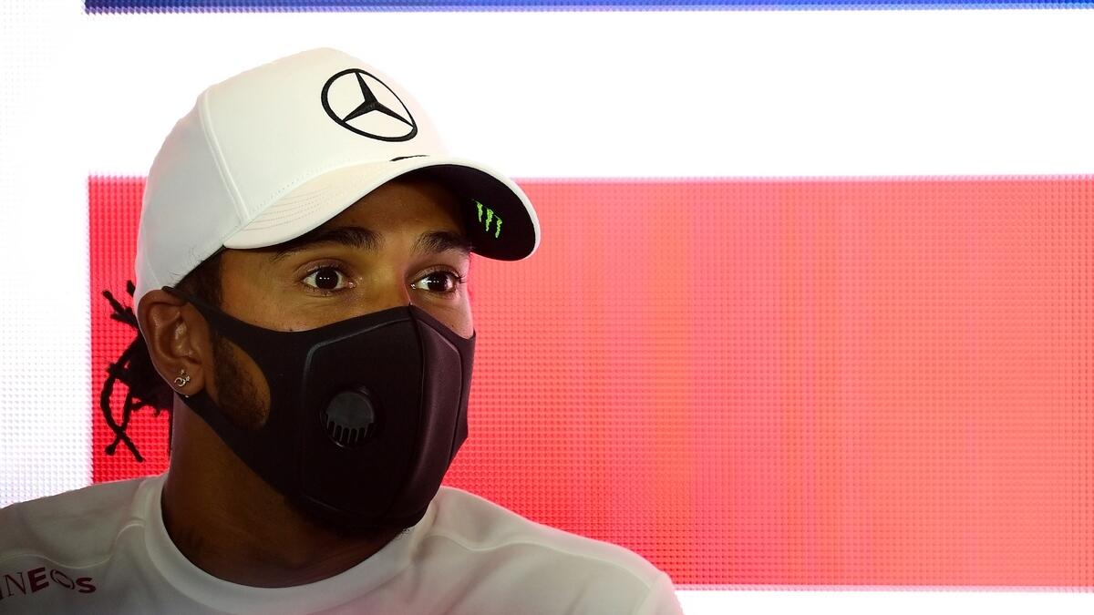 Mercedes' Lewis Hamilton during a press conference on Thursday. (Reuters)
