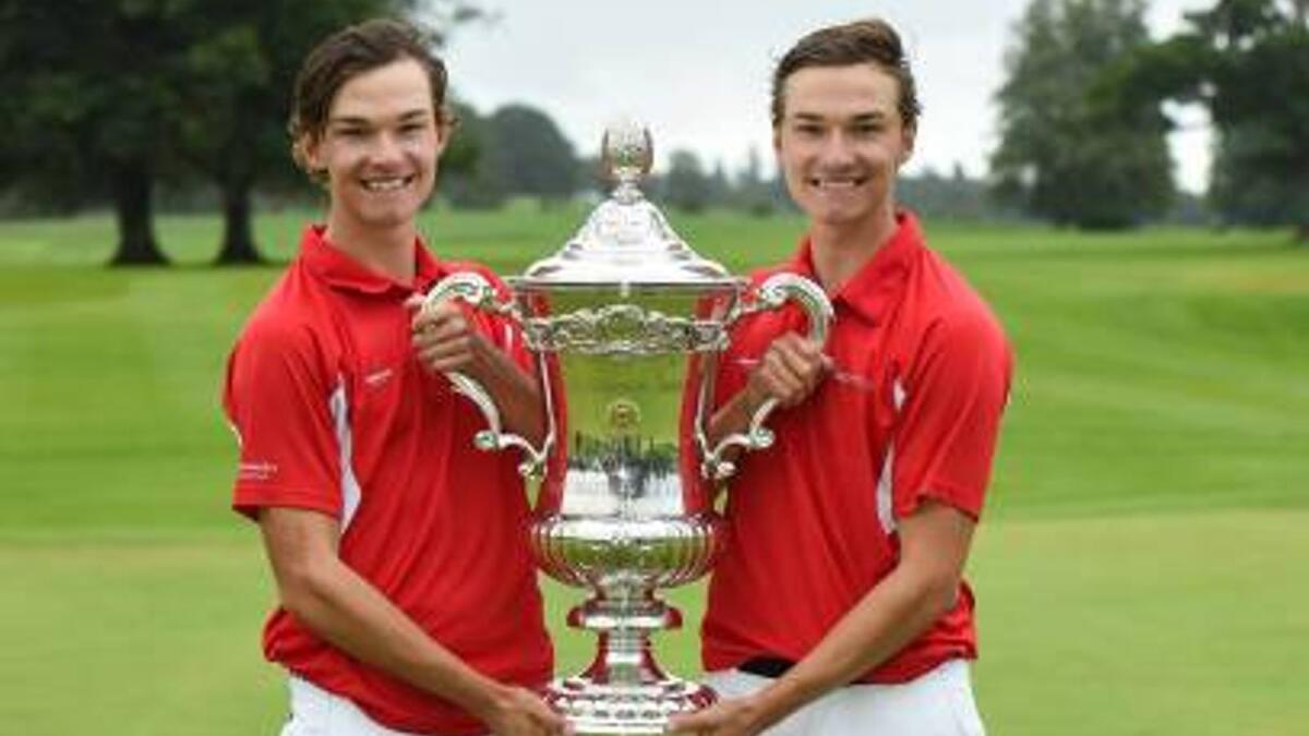The Hojgaard twins from Denmark, part of the winning team in the 2018 Eisenhower Trophy held at Carton House Golf Club, Ireland in 2018. - Supplied ophoto