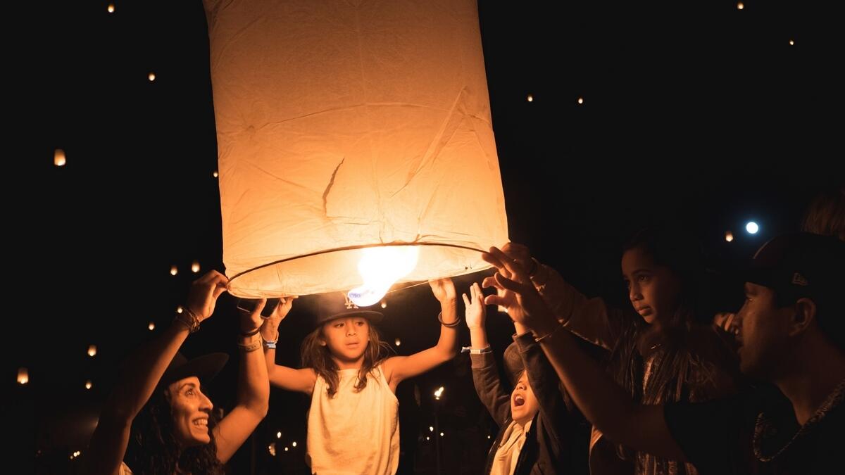 A sustainable lantern at Rise Festival 