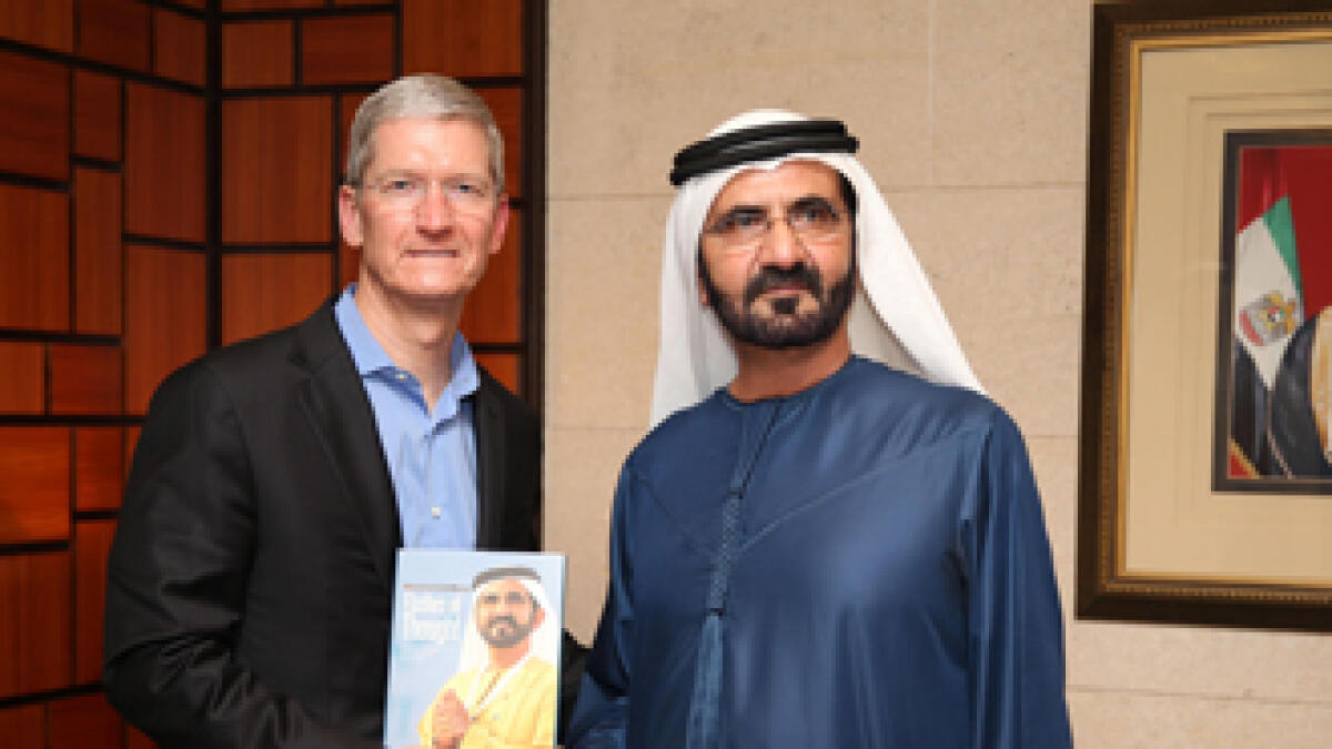 Shaikh Mohammed receives Apple CEO Tim Cook