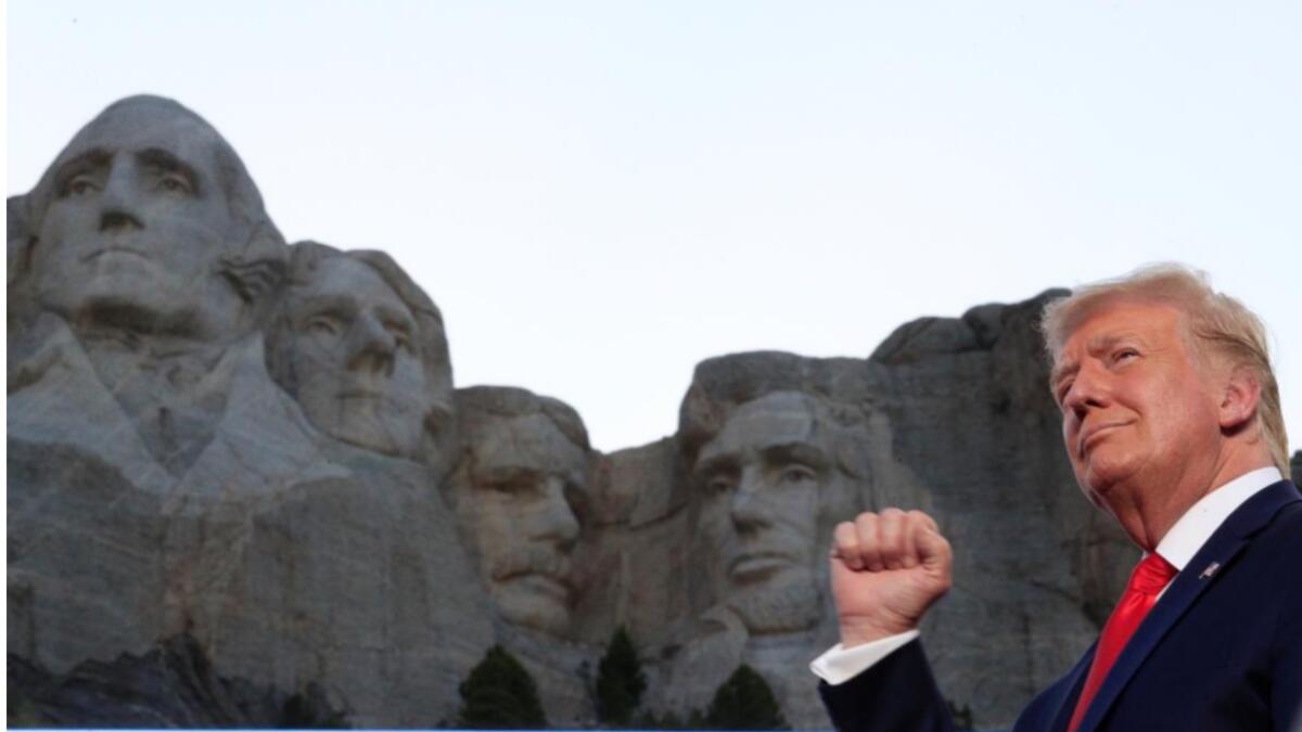 President Donald Trump attends South Dakota's US Independence Day Mount Rushmore fireworks celebrations at Mt. Rushmore in Keystone, South Dakota. Photo: Reuters