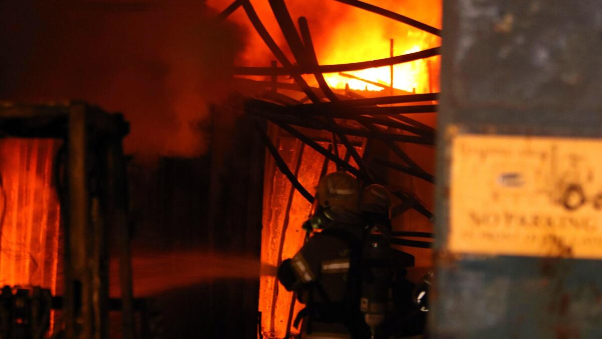 WATCH: Six warehouses gutted in Sharjah fire
