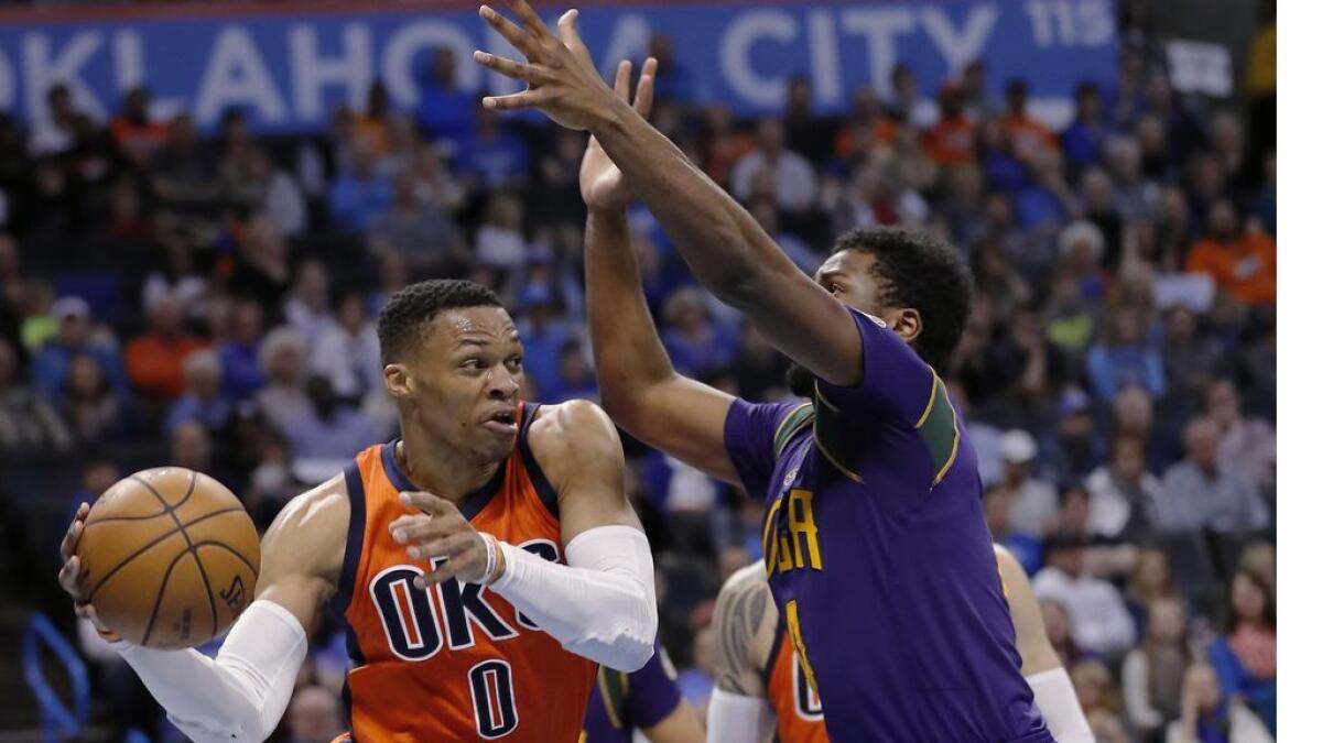 NBA: Westbrook steals the show as Thunder down Pelicans