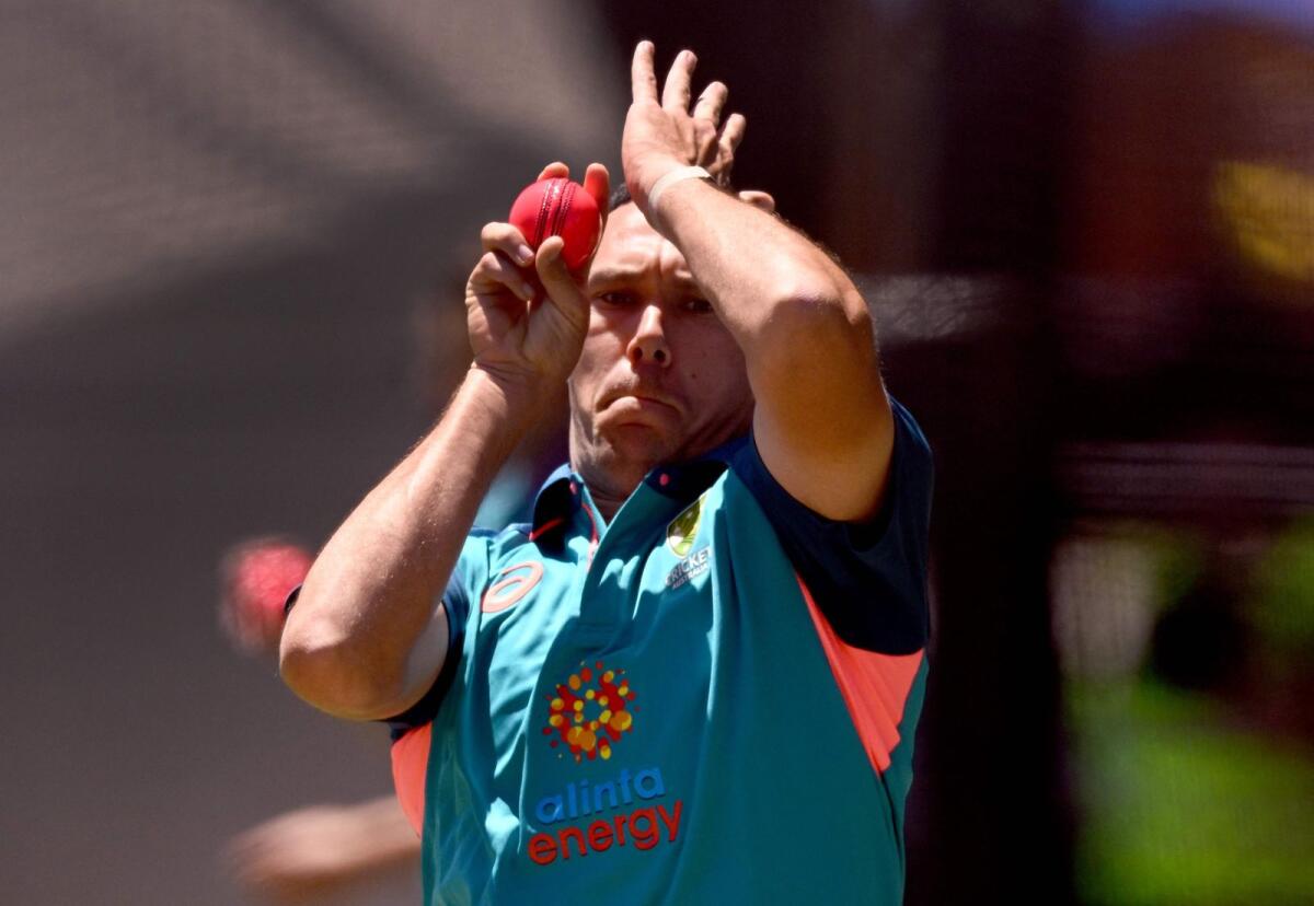 Australia's Scott Boland bowls in the nets. — AFP