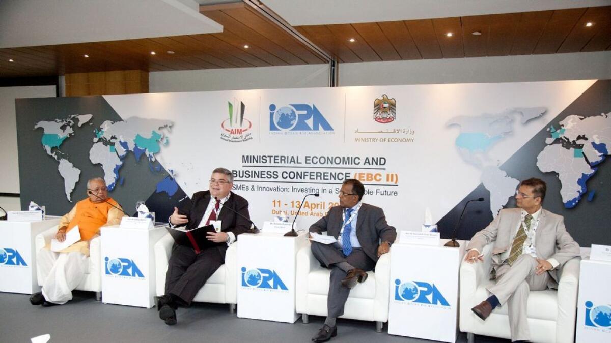Panelists at Annual Investment Meeting on Tuesday. The event concludes today. 