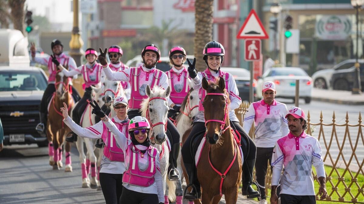 Wanted, Knights, Pink Caravan Ride, spread, cancer awareness, UAE