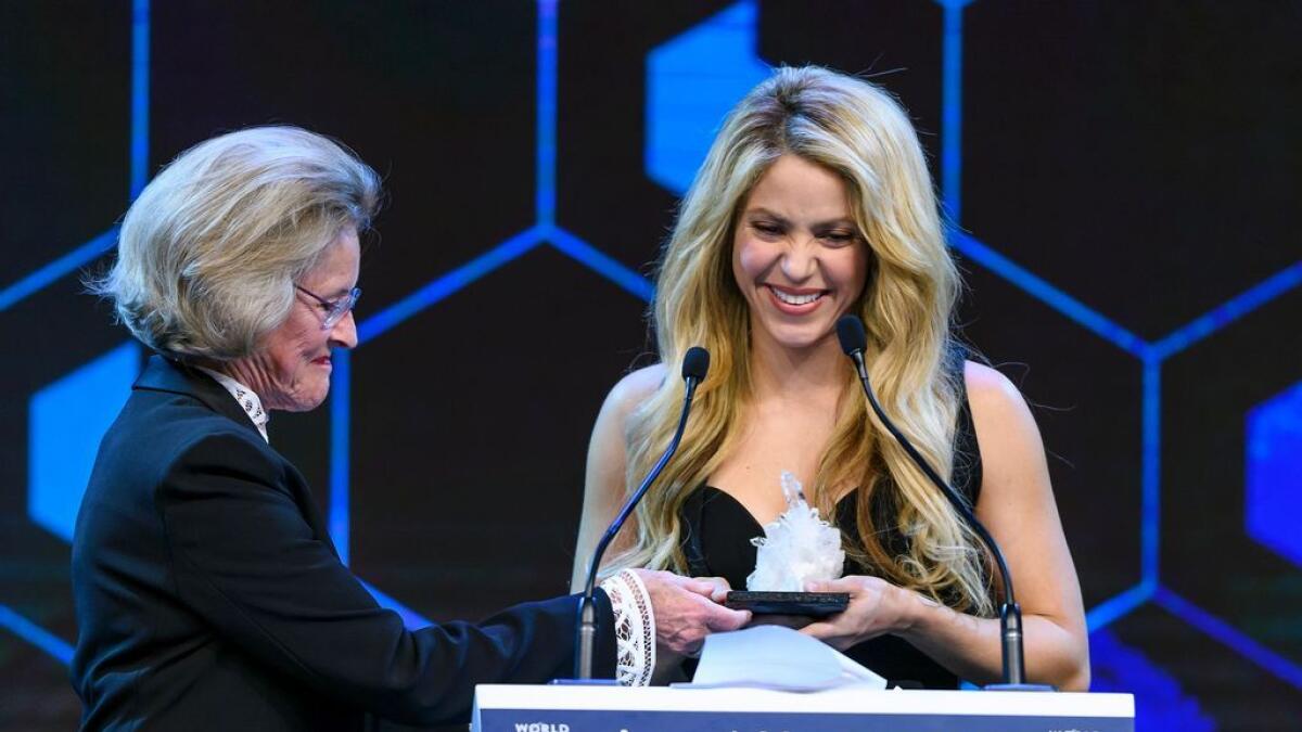 WATCH: Shakira honoured at World Economic Forum for her charity work