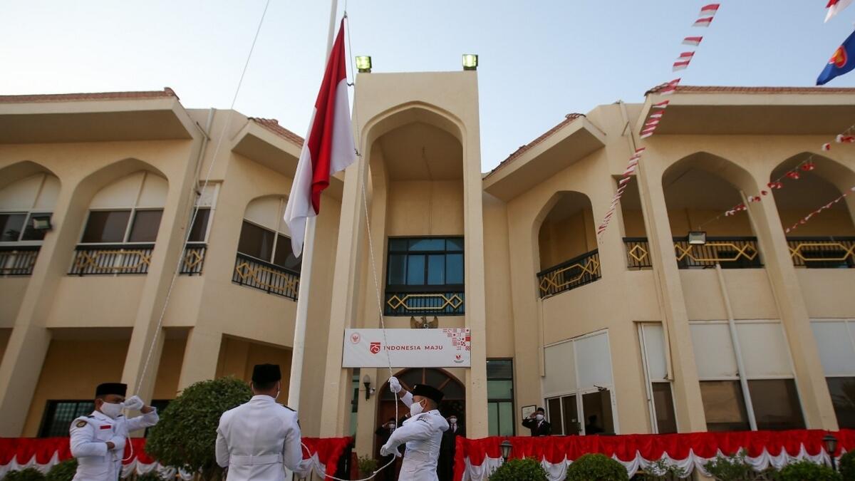 Indonesia, UAE, Abu Dhabi, embassy, Independence Day, flag ceremony