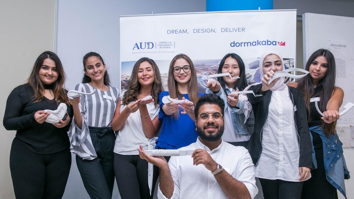 Students of AUD participate at a design competition supported by Dormakaba. 