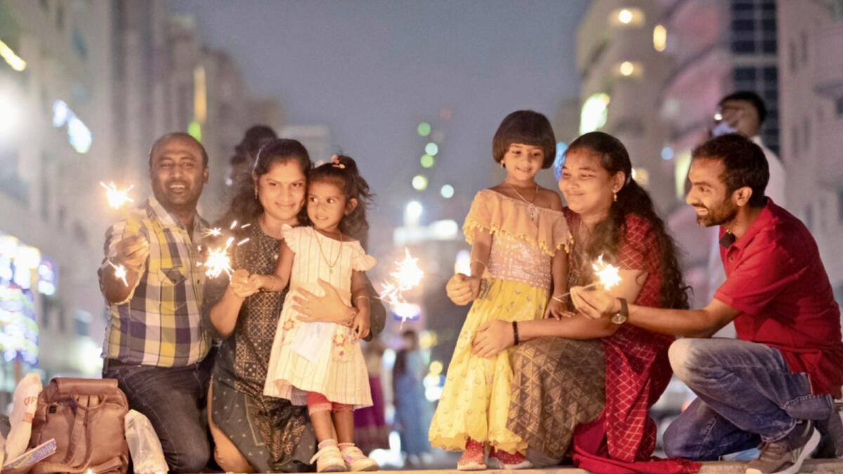 Indians celebrate the Diwali festival in Dubai. — Photo by Shihab
