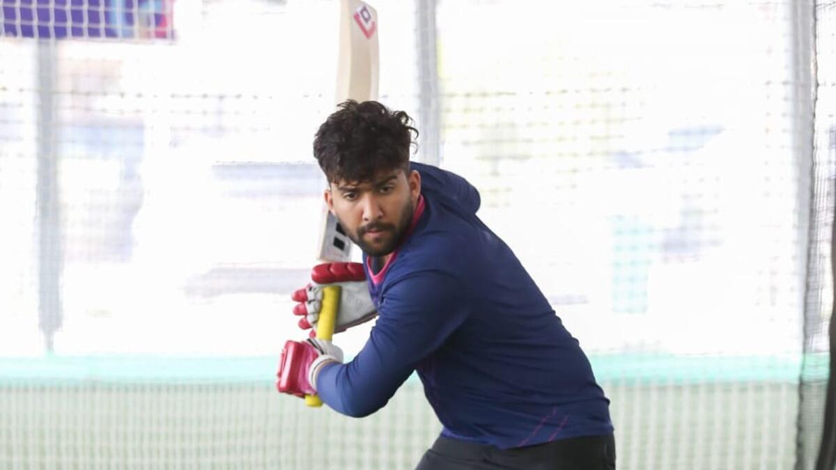 Alishan Sharafu bats during a net session. — Supplied photo
