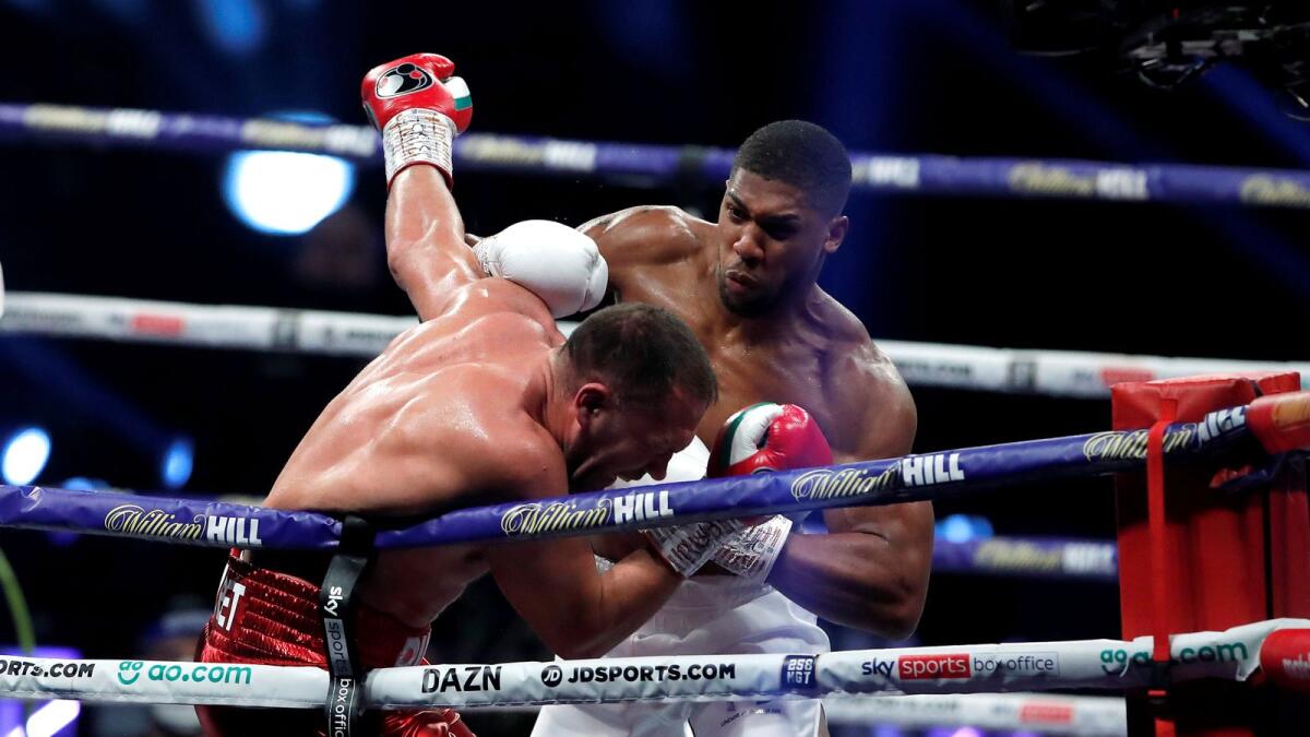 Anthony Joshua in action against Kubrat Pulev. — Reuters