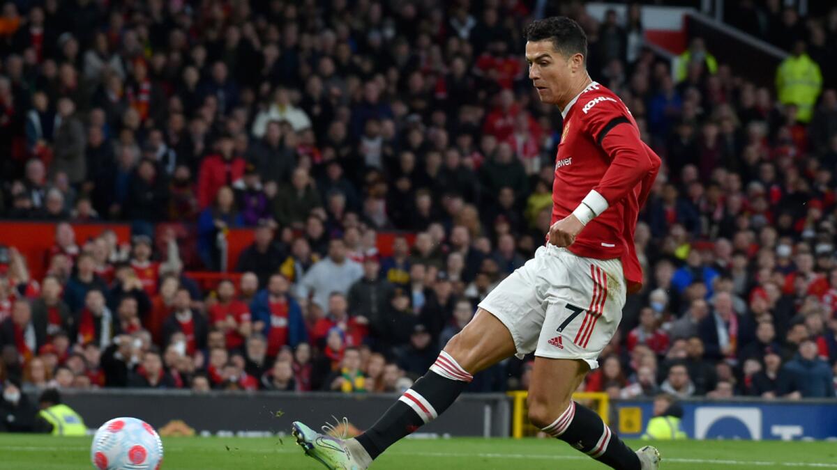 Manchester United's Cristiano Ronaldo during the match against Tottenham Hotspur at the Old Trafford on Saturday. — AP