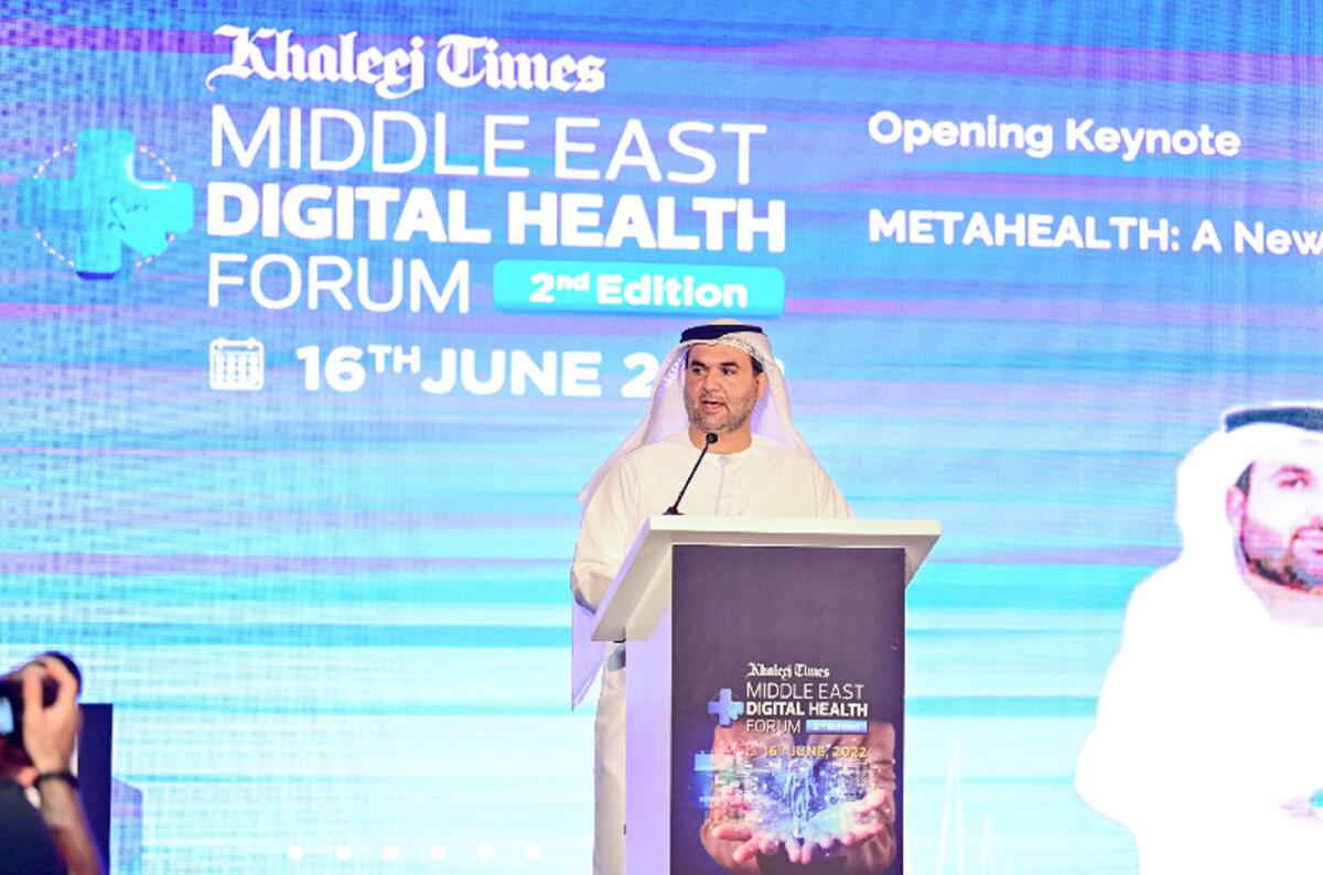 Ahmad AlDashti, Assistant Undersecretary of Support Services, Ministry of Health and Prevention, UAE, presented the opening keynote during the Khaleej Times Middle East Digital Health Forum in Dubai on Thursday, June 16, 2022. Photo by Neeraj Murali