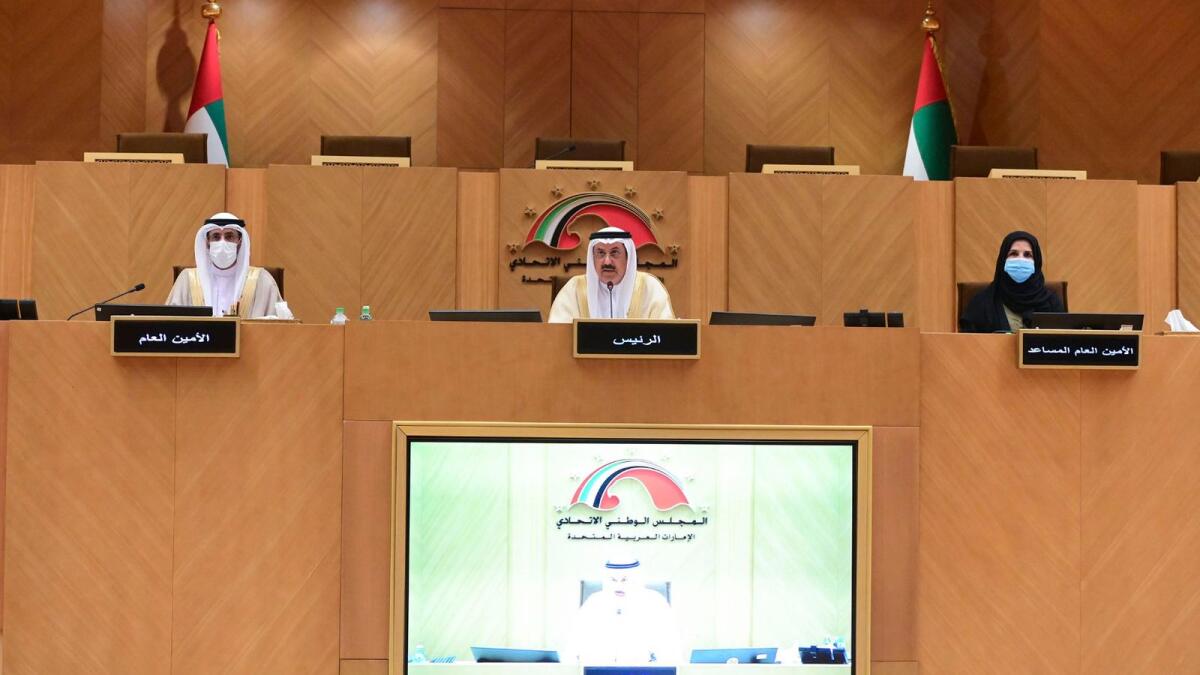 The FNC session being chaired by Saqr Ghobash.