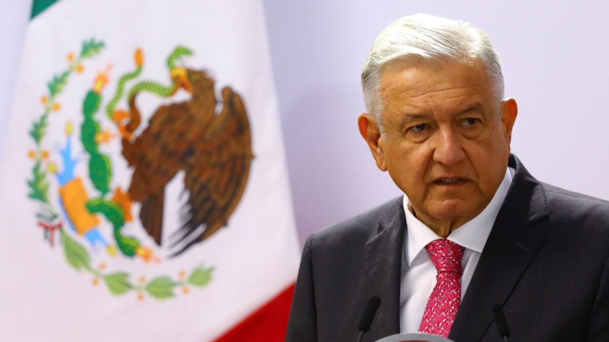 FILE PHOTO: Mexico's President Andres Manuel Lopez Obrador delivers a speech on the third anniversary of his presidential election victory at National Palace in Mexico City, Mexico July 1, 2021. REUTERS/Edgard Garrido