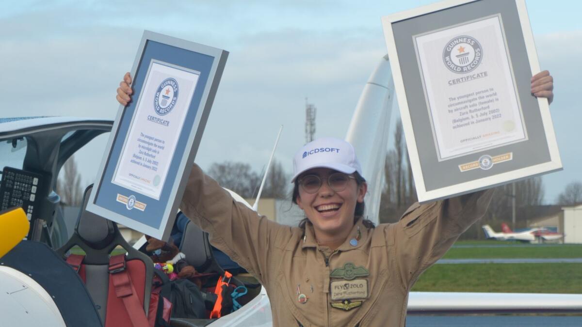 Rutherford with her accolades.