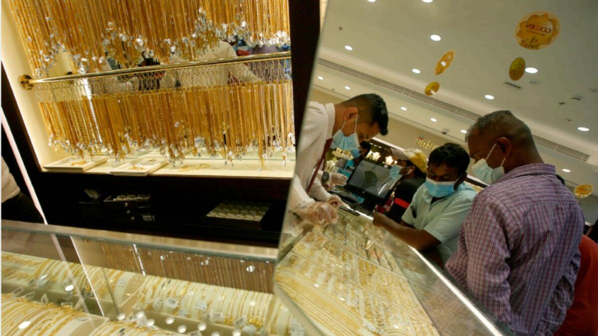 Residents buy gold at a jewellery store on the occasion of Akshaya Tritiya. — Photo by Ryan Lim