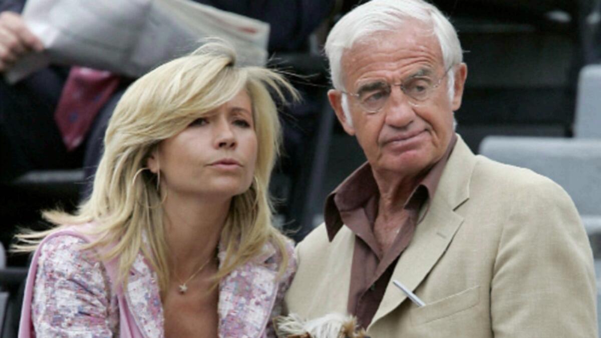 French actor Jean-Paul Belmondo and his wife Natty. — AFP file