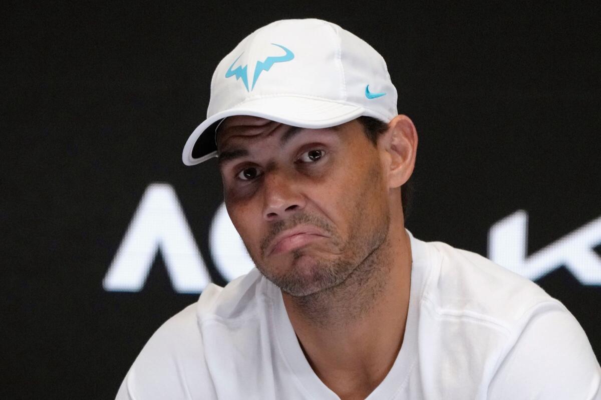 Rafael Nadal of Spain during a press conference. — AP
