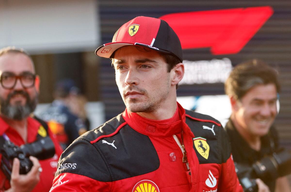 Ferrari's Charles Leclerc after qualifying in pole position. — Reuters