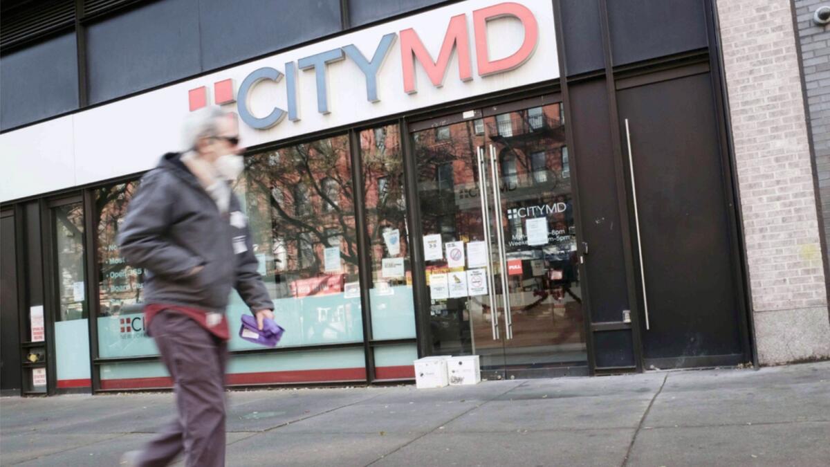 A CityMD stands closed in Manhattan in New York City. CityMD, which is one of the most popular testing businesses, temporarily closed 13 locations in the city due to staffing issues amid a surge in demand. — AFP