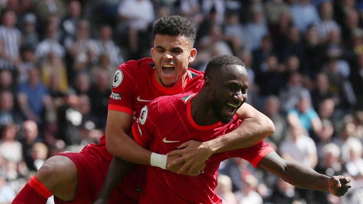 Liverpool's Naby Keita celebrates his goal. (Reuters)