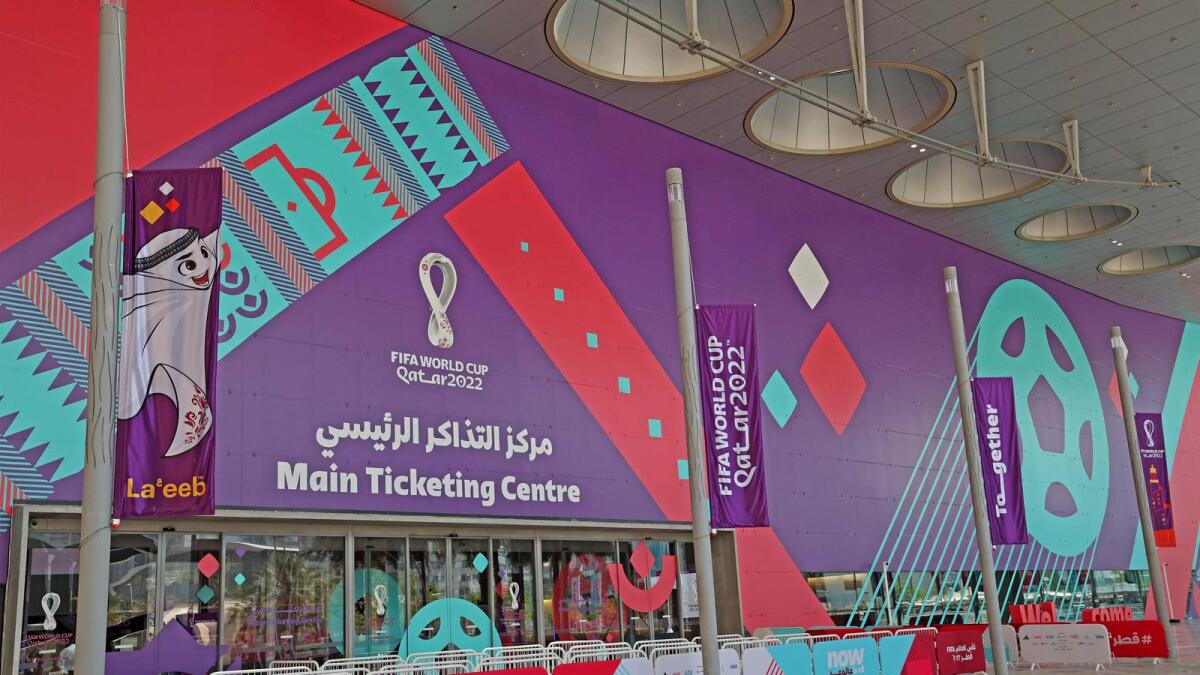 A picture shows a view of the main ticket centre for Qatar's Fifa football World Cup, in the capital Doha. Fifa World Cup 2022 may also boost investment in Dubai. Many HNWIs and millionaires are expected to stay in Dubai for the duration of the tournament. — AFP