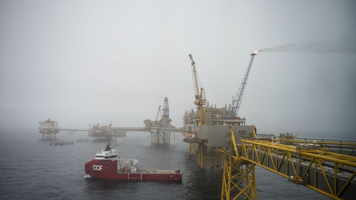 The Ekofisk oil field off the North Sea. Europe’s frantic search for alternatives to Russian natural gas has dramatically increased the demand — and price — for Norway's oil and gas. As the money pours in, Europe’s second-biggest natural gas supplier is fending off accusations that it’s profiting from the war in Ukraine. — AP file photo