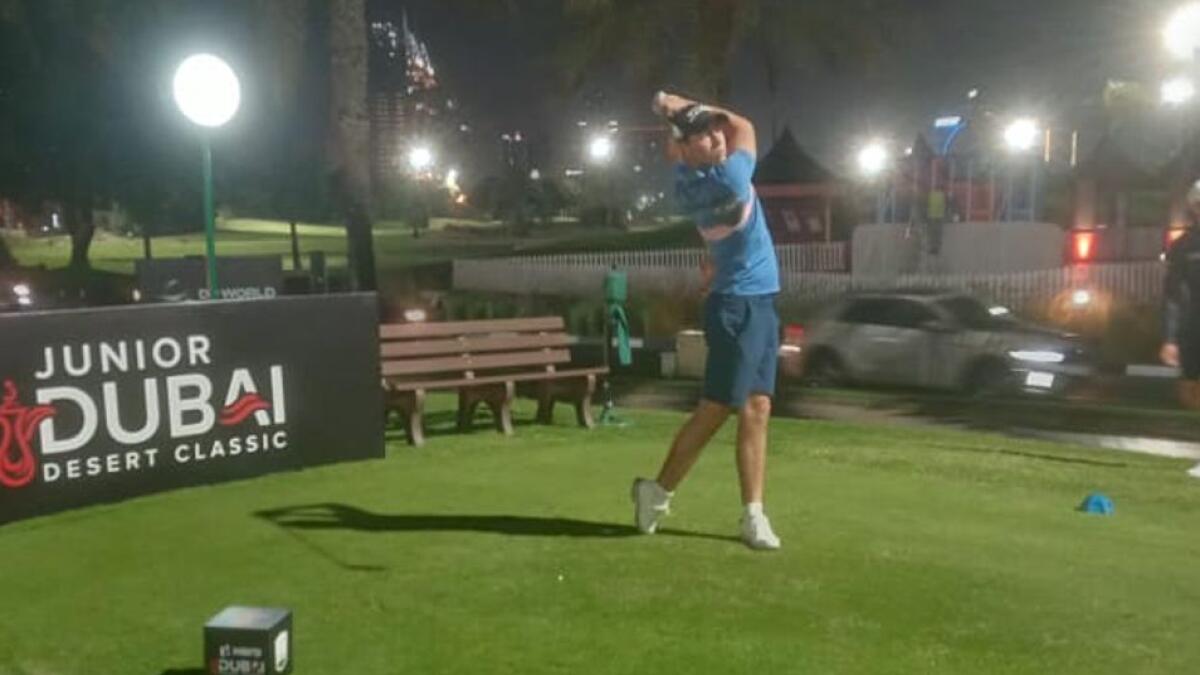 Rami Samawi (The Els Club) in action on the Faldo Course at Emirates Golf Club in action in the first round of the 2024 Junior Dubai Desert Classic. - Supplied photo